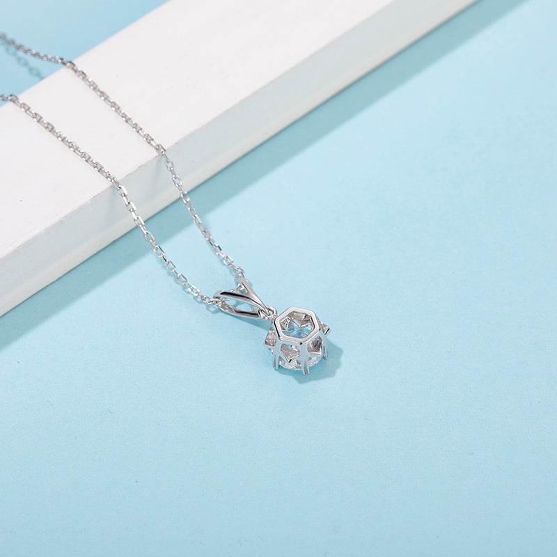 Sterling Silver Snowflake 1.0ct Moissanite Hypoallergenic Necklace