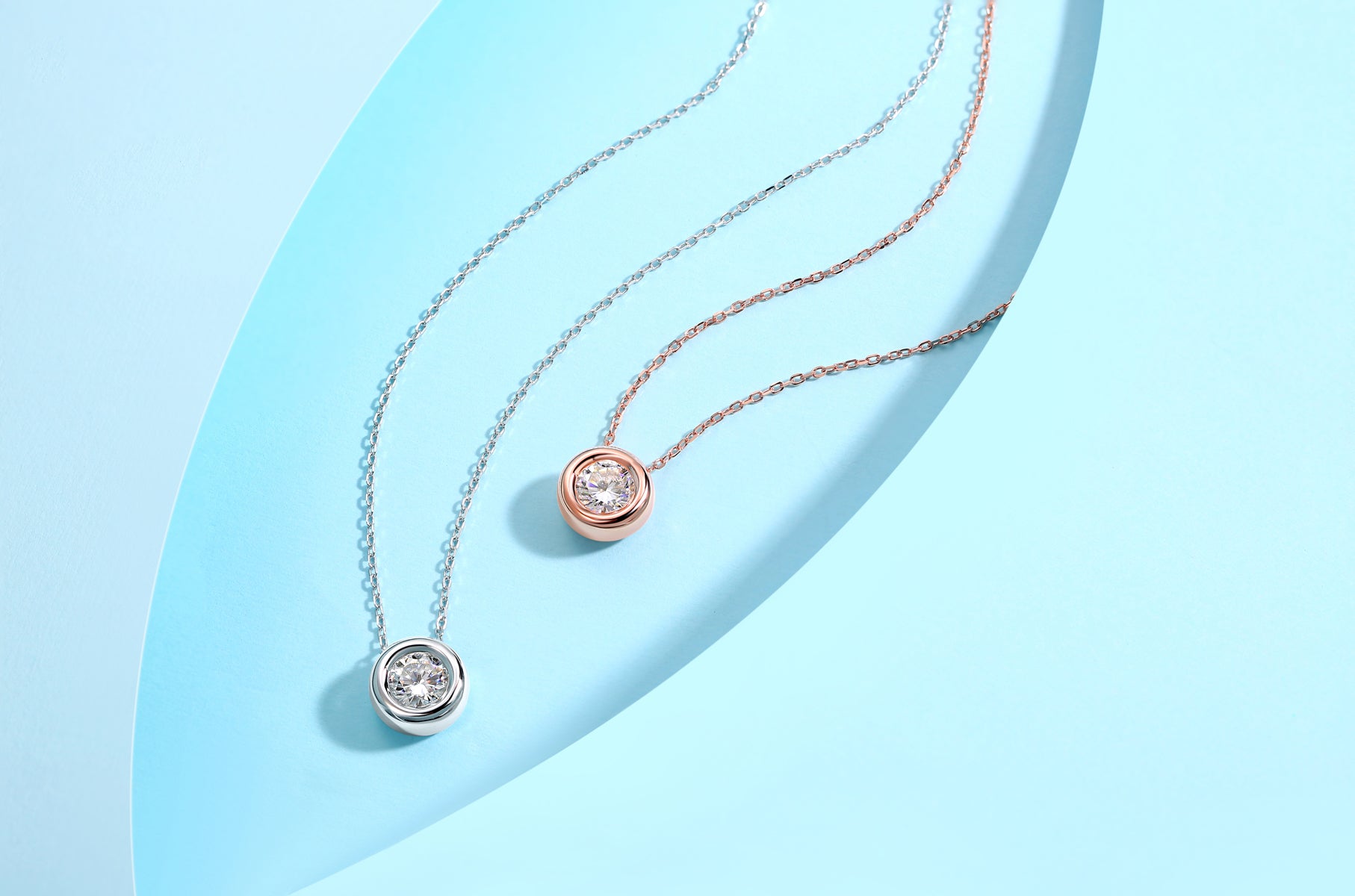 Sterling Silver ECMO40 Round 1.0ct Moissanite Hypoallergenic Necklace