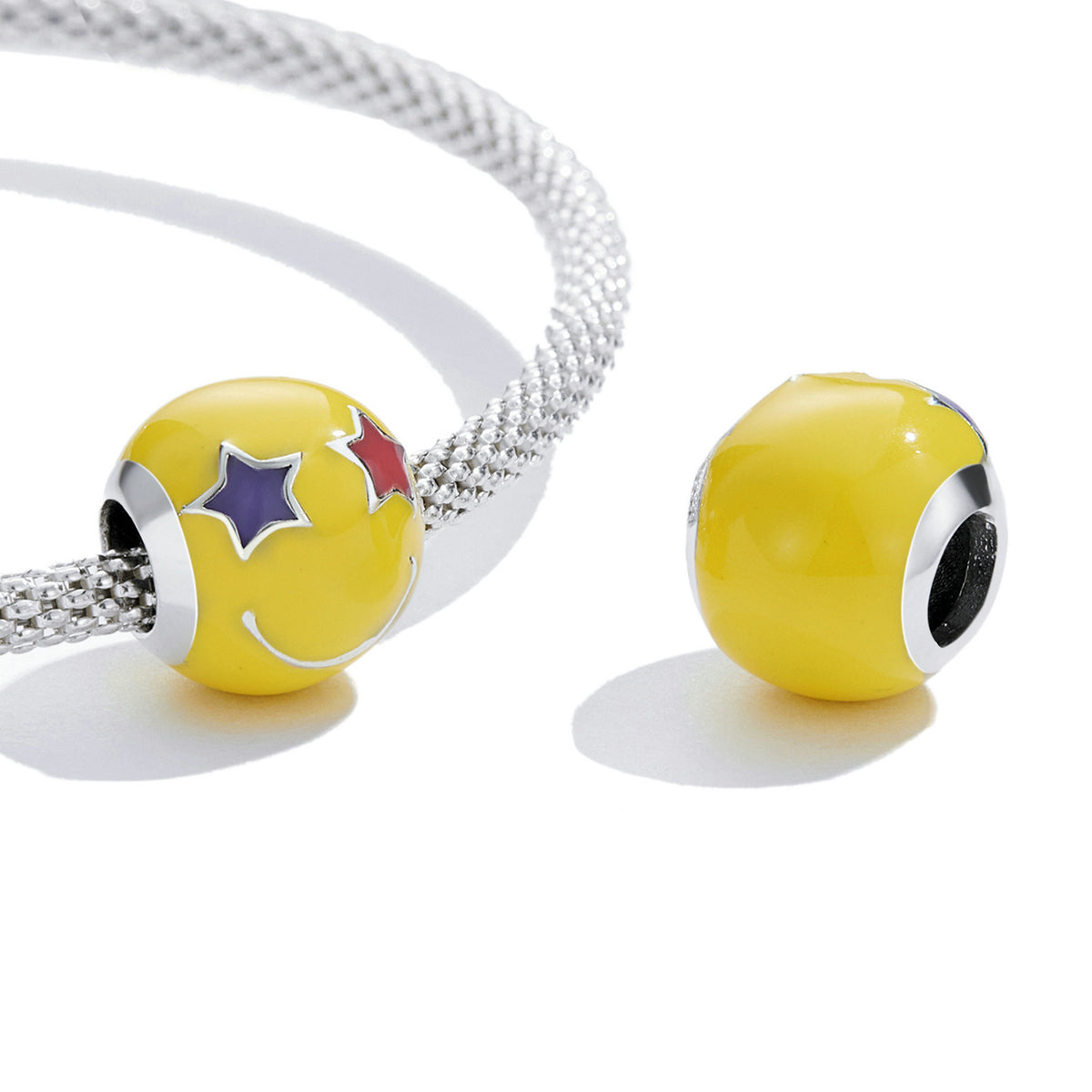 Sterling Silver Smiley Face Hypoallergenic Bead Charm