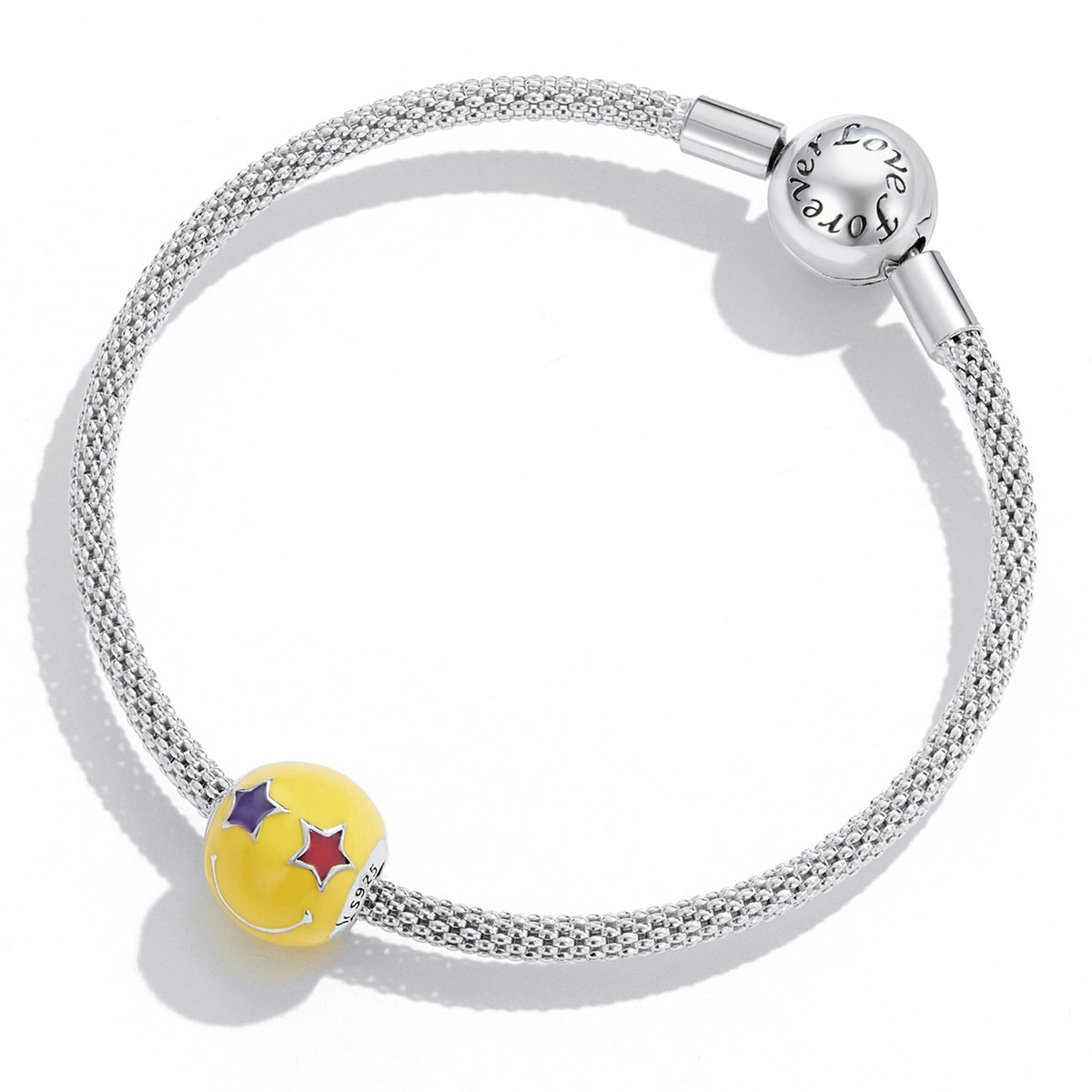 Sterling Silver Smiley Face Hypoallergenic Bead Charm