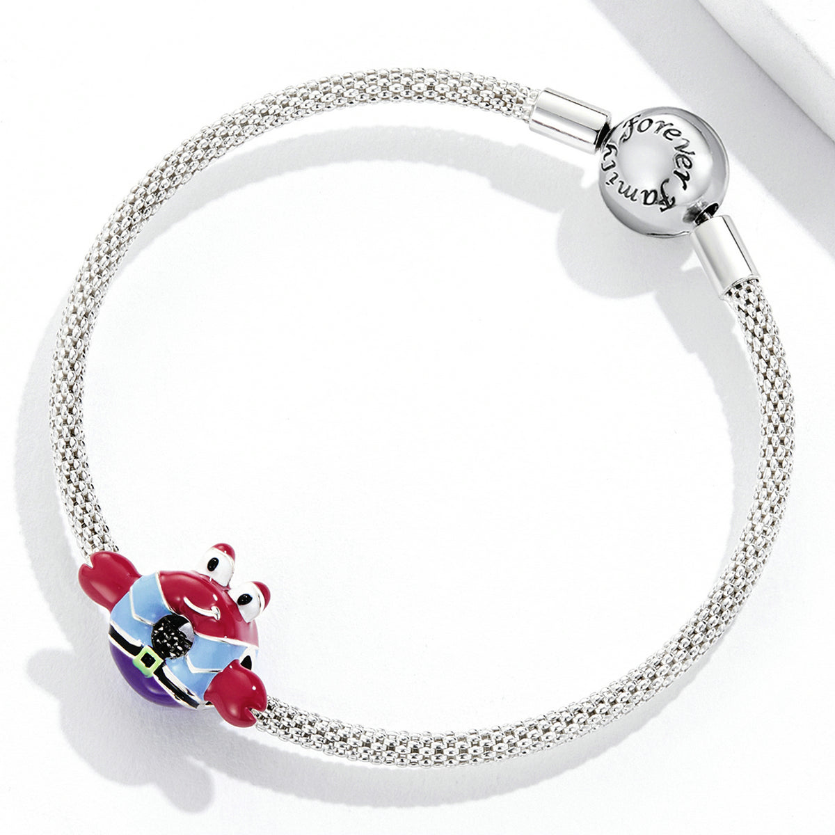 Sterling Silver Crab Donut Hypoallergenic Bead Charm