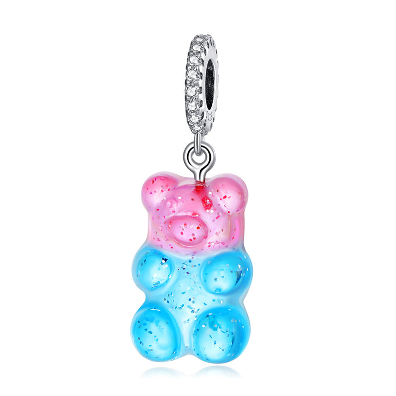 Sterling Silver Candy Bear Hypoallergenic Dangle Charm