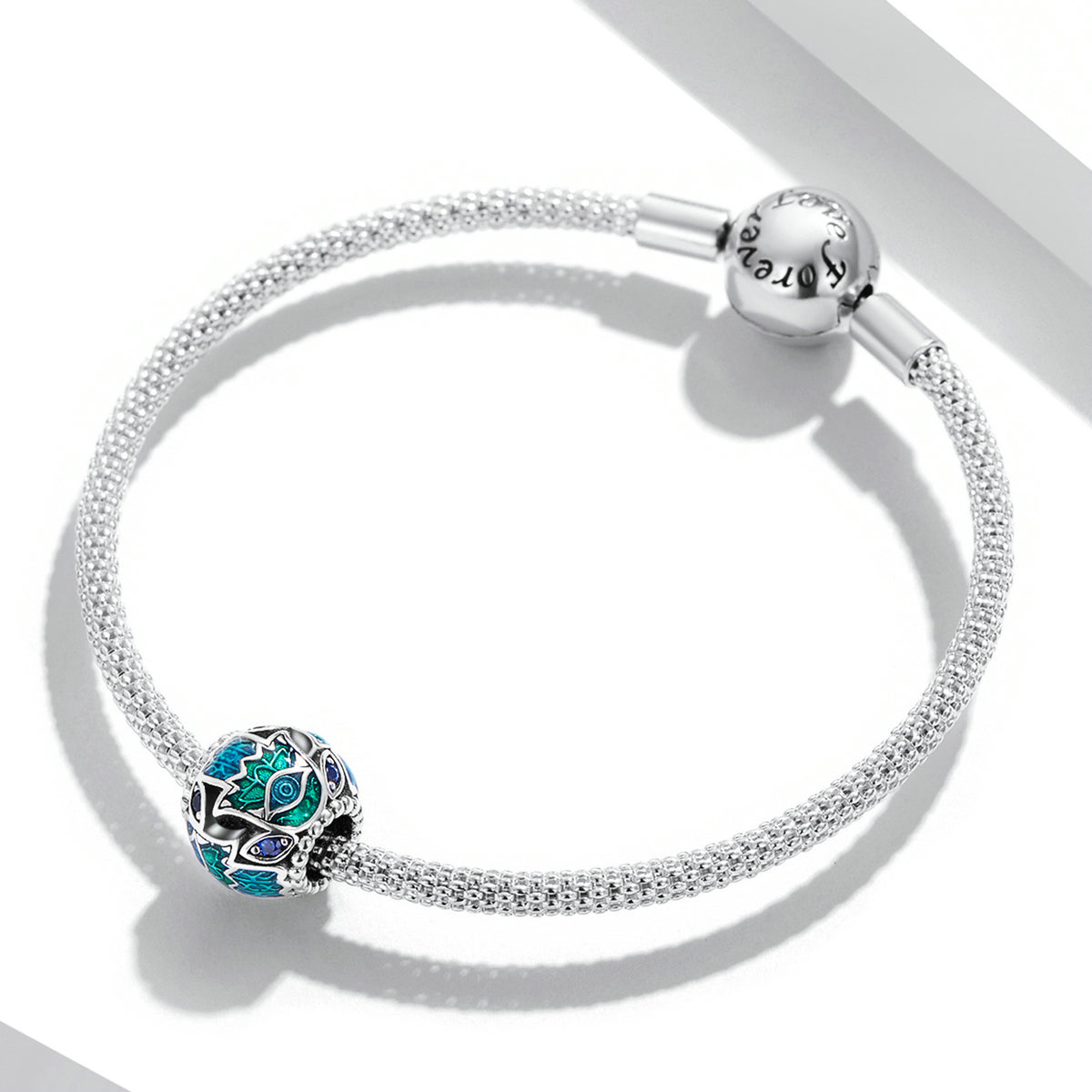 Sterling Silver Mystic Hamsa Hand Hypoallergenic Bead Charm