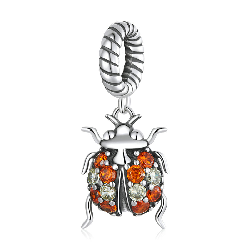 Sterling Silver Delicate Ladybug Hypoallergenic Dangle Charm
