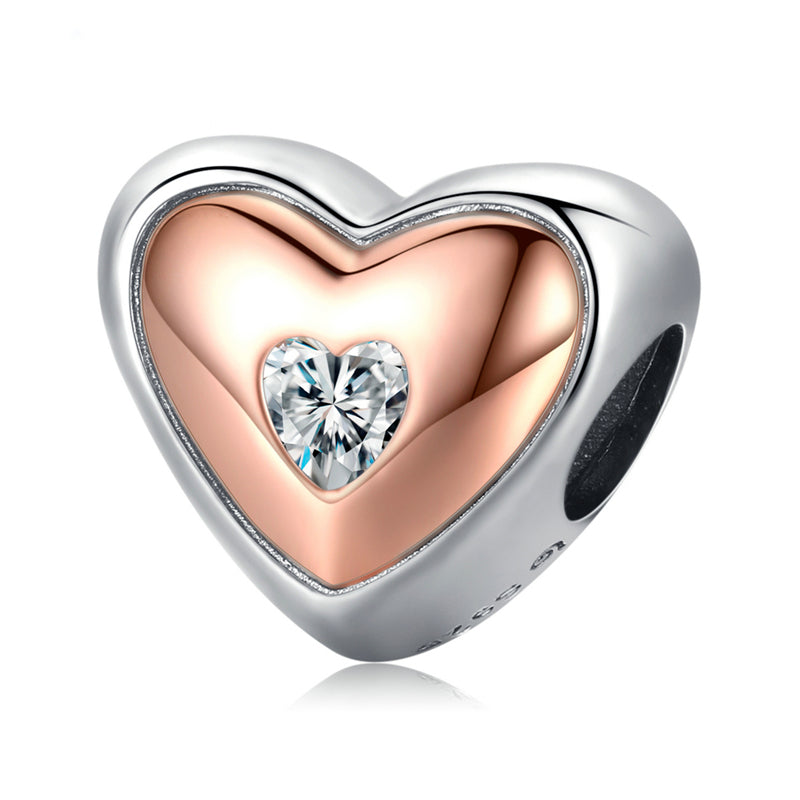 Sterling Silver Adorable Heart Hypoallergenic Bead Charm