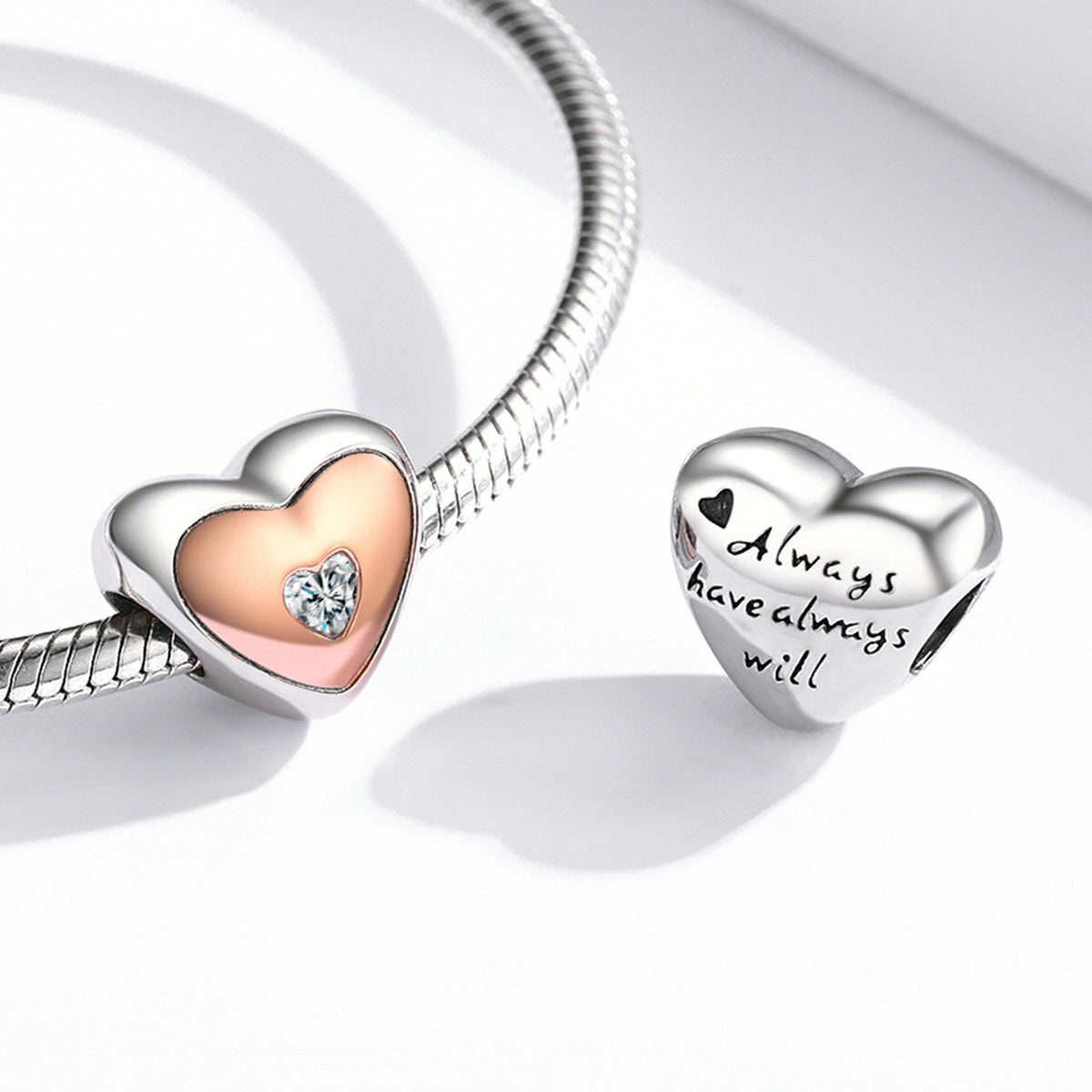 Sterling Silver Adorable Heart Hypoallergenic Bead Charm