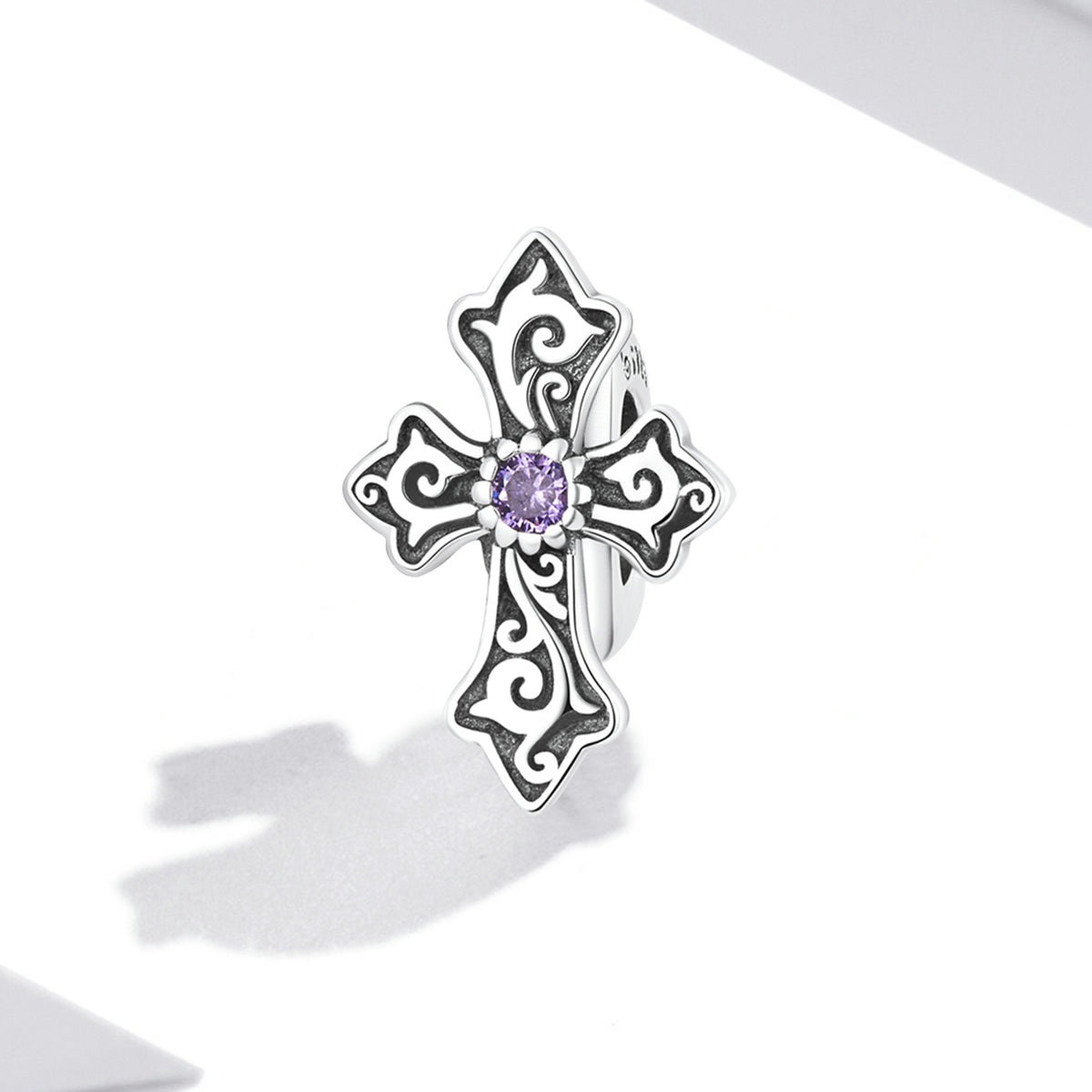Sterling Silver Vintage Cross Hypoallergenic Bead Charm