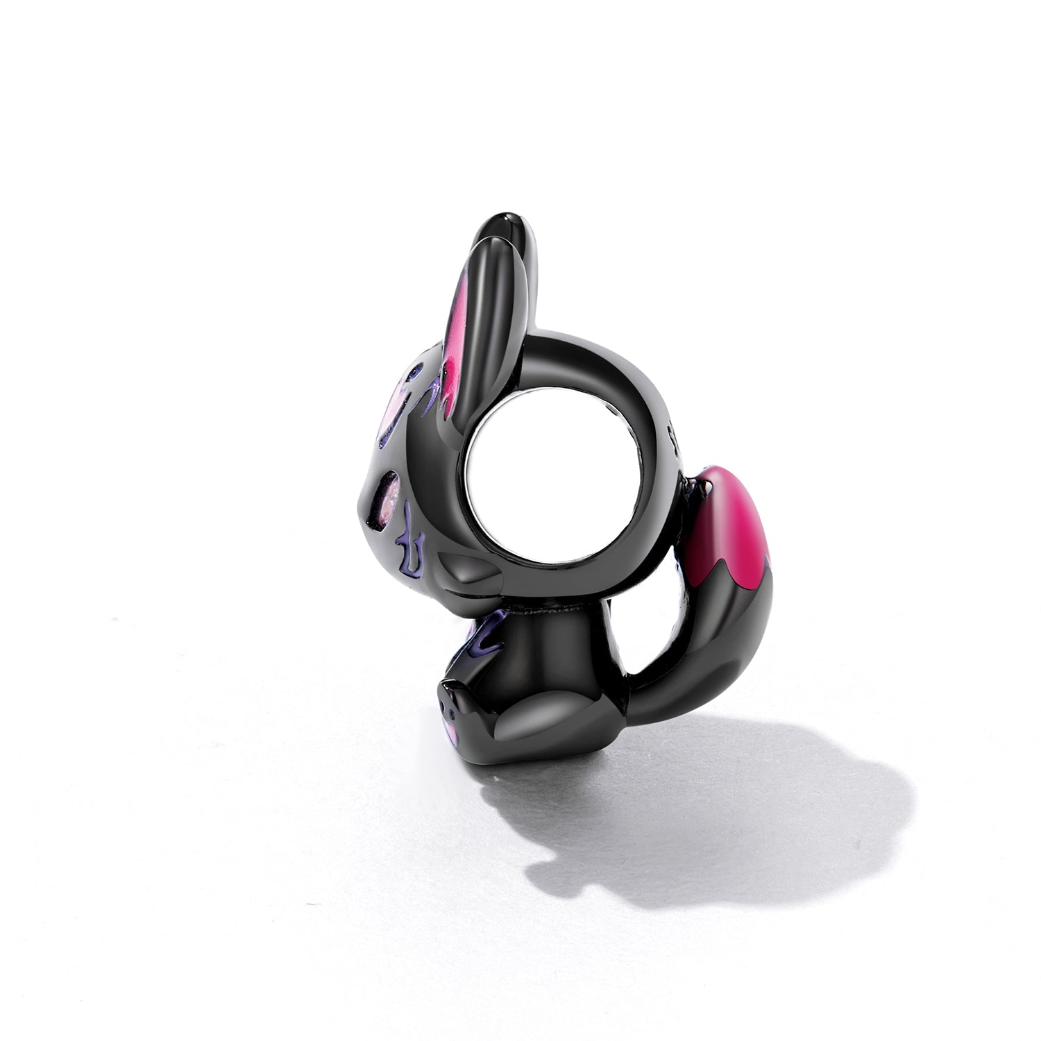 Sterling Silver Mystical Black Fox Hypoallergenic Bead Charm