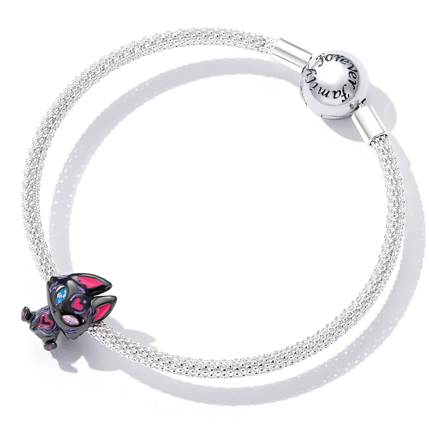 Sterling Silver Mystical Black Fox Hypoallergenic Bead Charm