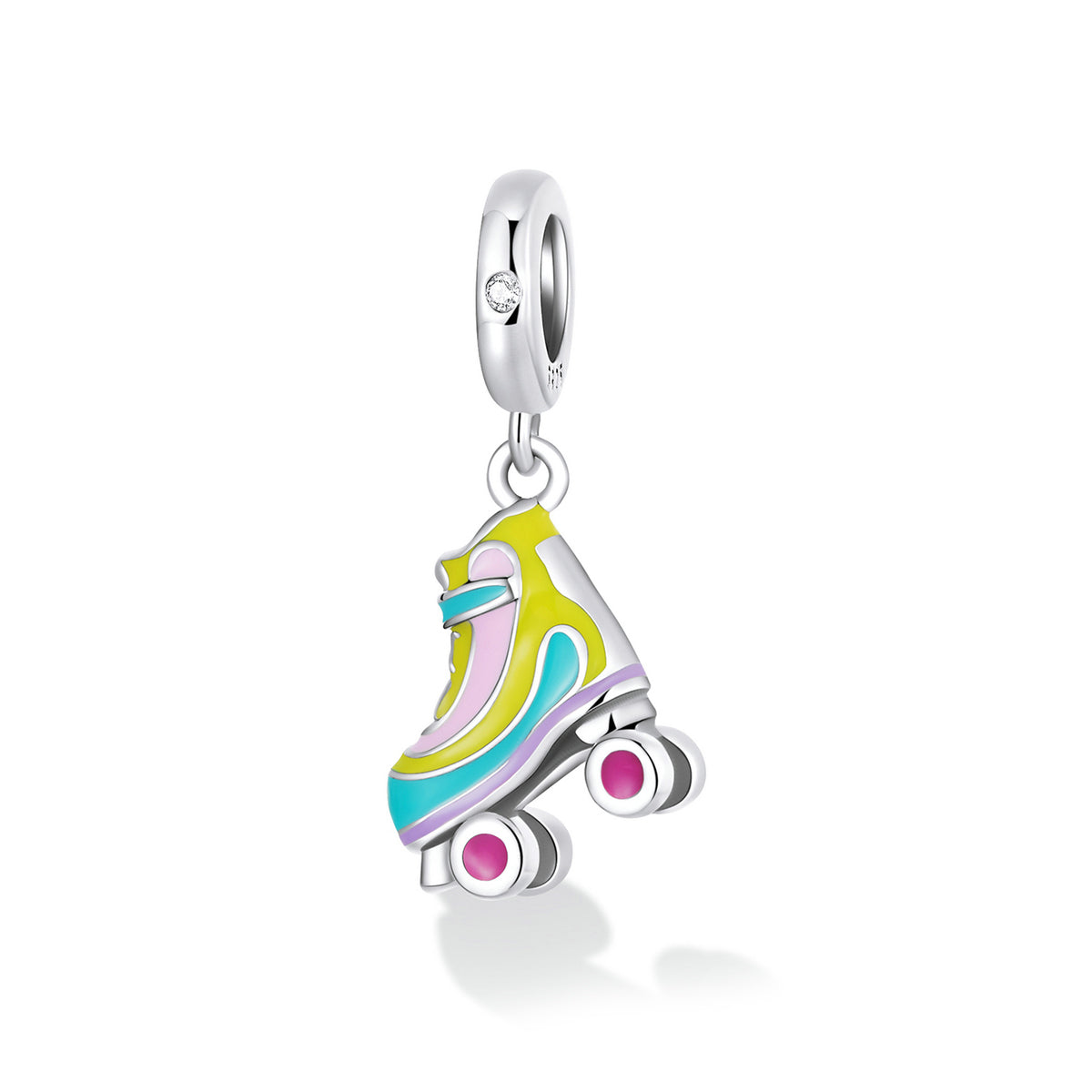 Sterling Silver Rollerblading Lover Hypoallergenic Dangle Charm
