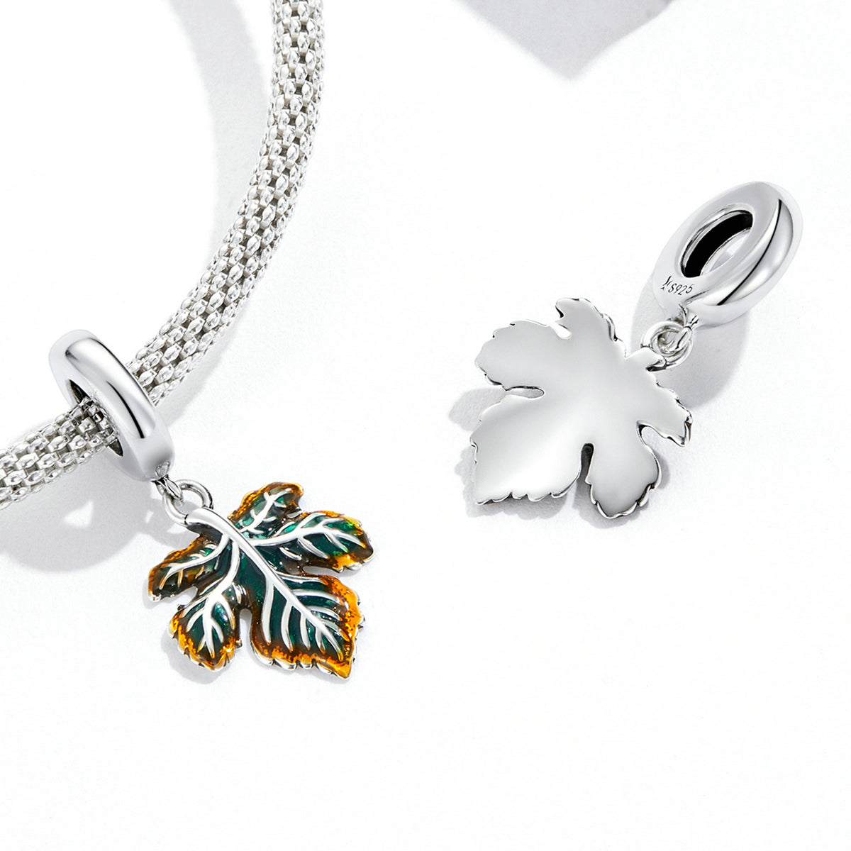 Sterling Silver Maple Leaf Hypoallergenic Dangle Charm