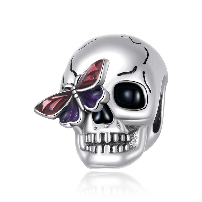 Sterling Silver Skull Hypoallergenic Bead Charm