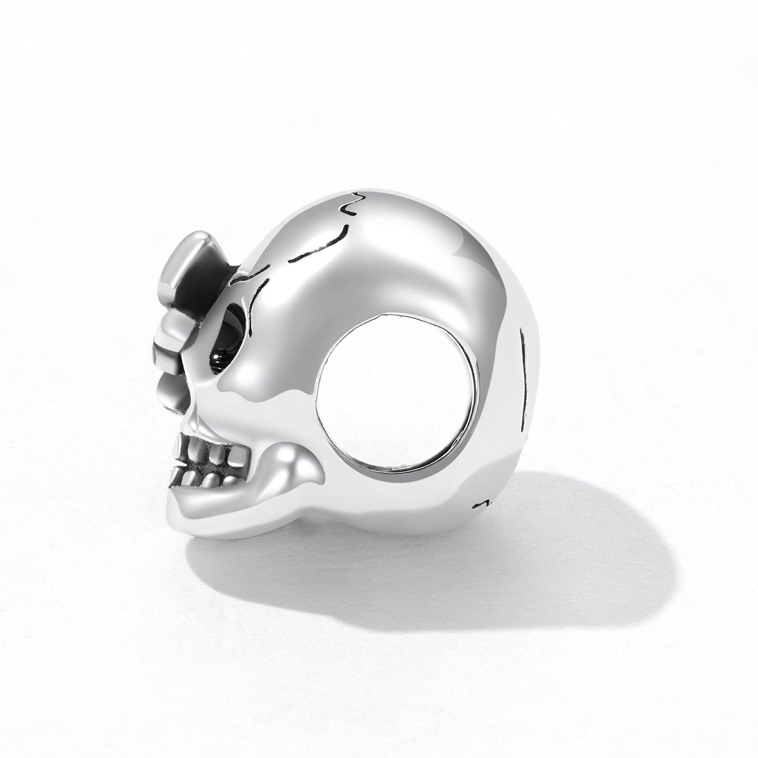 Sterling Silver Skull Hypoallergenic Bead Charm