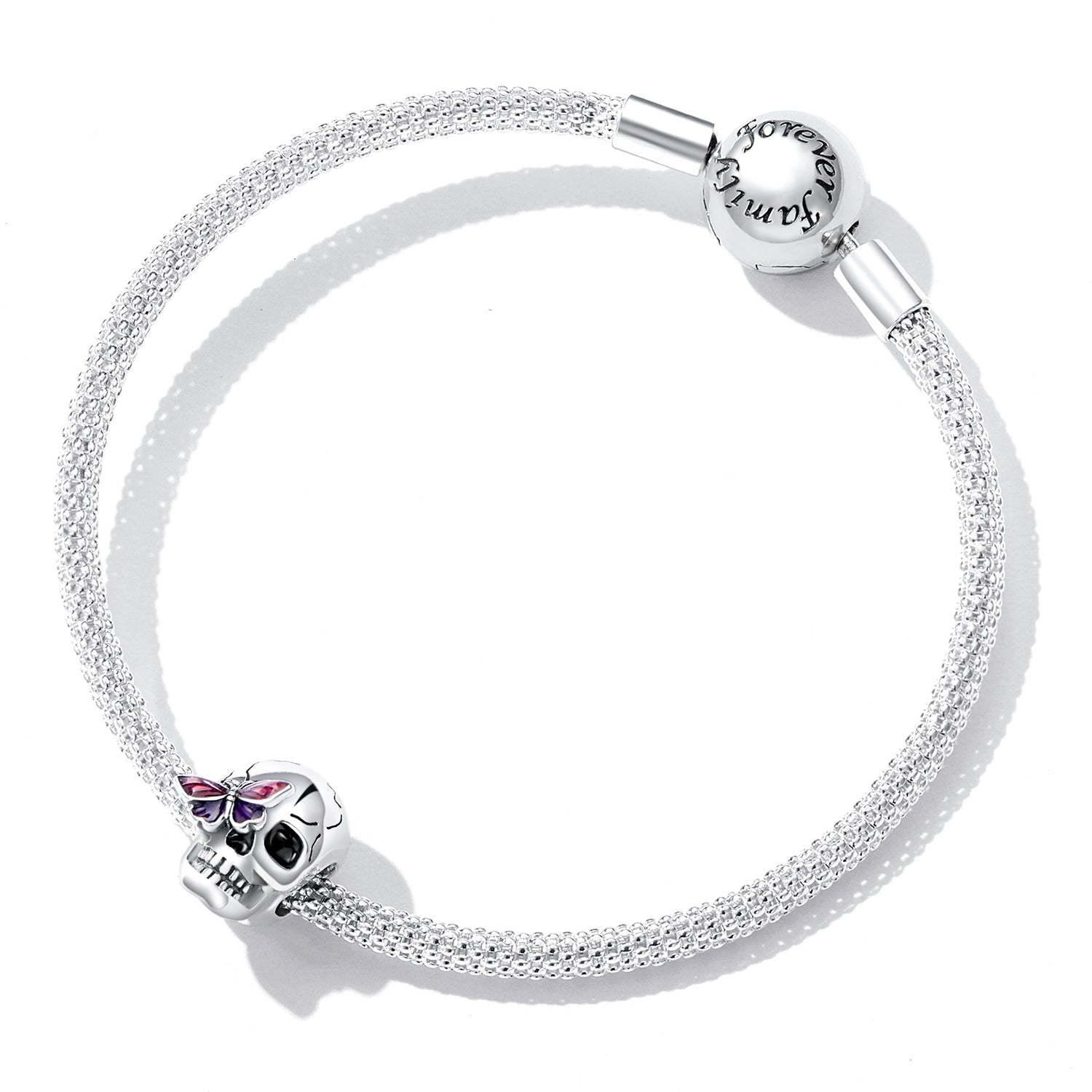 Sterling Silver Skull Hypoallergenic Bead Charm