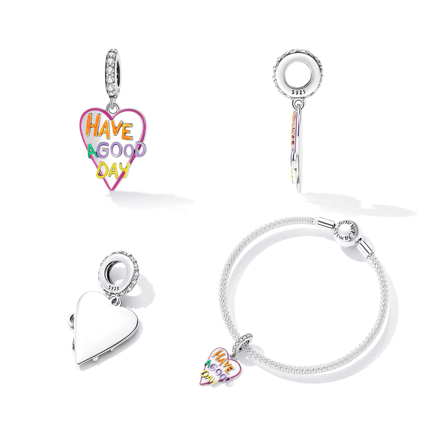 Sterling Silver Have A Good Day Hypoallergenic Dangle Charm