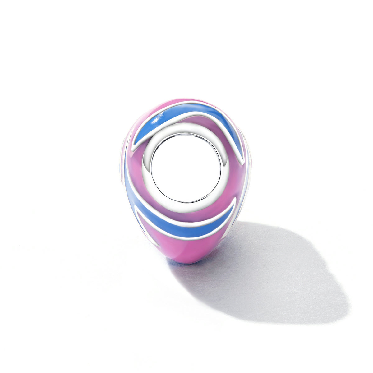 Sterling Silver Pink Heart Hypoallergenic Bead Charm