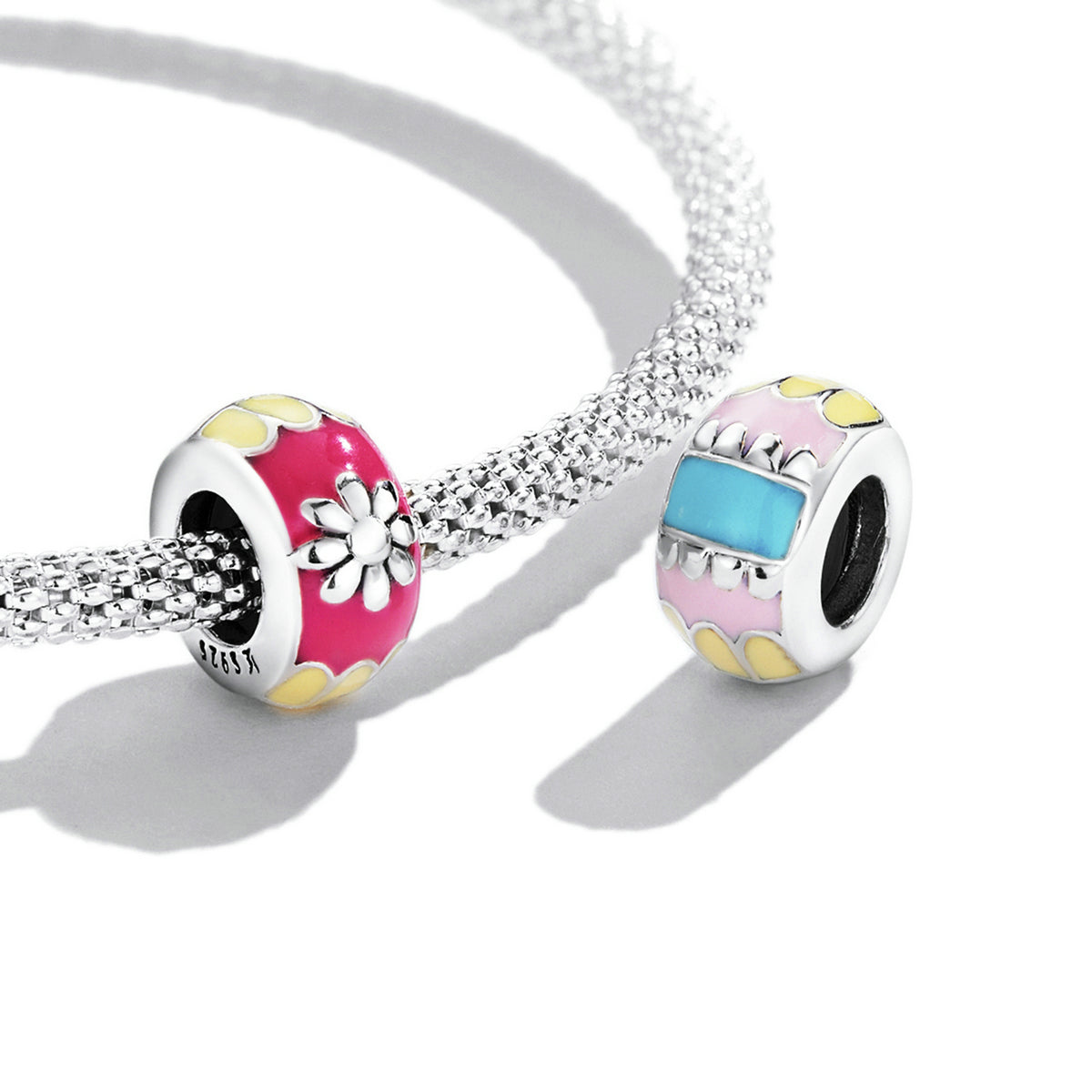 Sterling Silver Colourful Spacer Hypoallergenic Spacer Charm