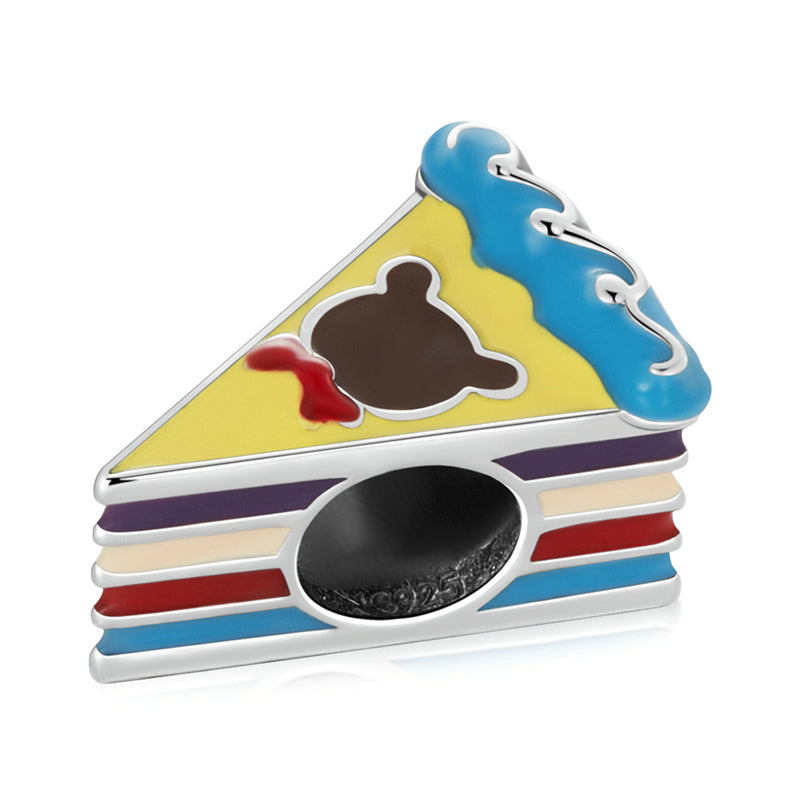 Sterling Silver Cake Slice Hypoallergenic Bead Charm