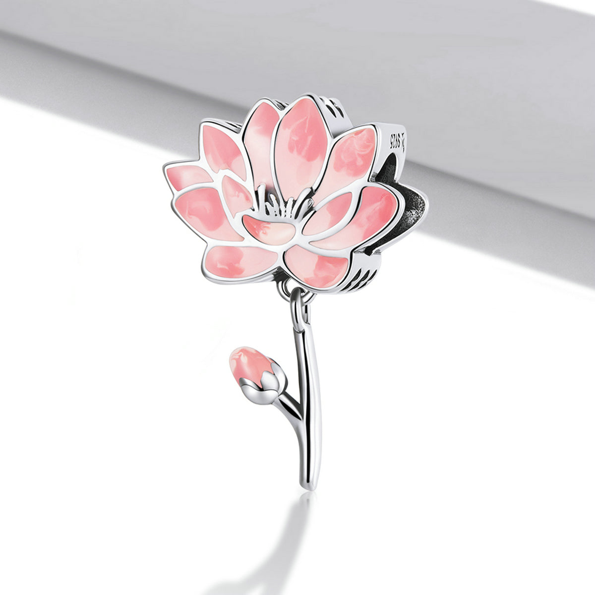 Sterling Silver Lotus Flower Hypoallergenic Bead Charm