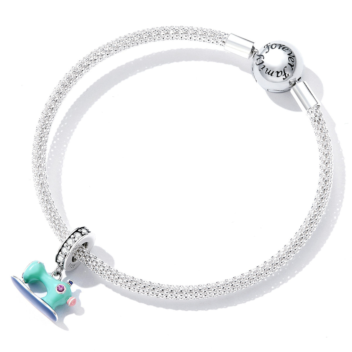 Sterling Silver Sewing Machine Hypoallergenic Dangle Charm