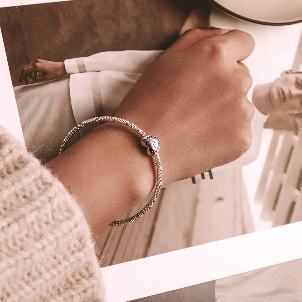 Sterling Silver Mother's Warm Heart Hypoallergenic Bead Charm