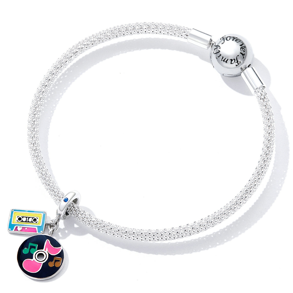Sterling Silver Tape & Compact Disc Hypoallergenic Dangle Charm