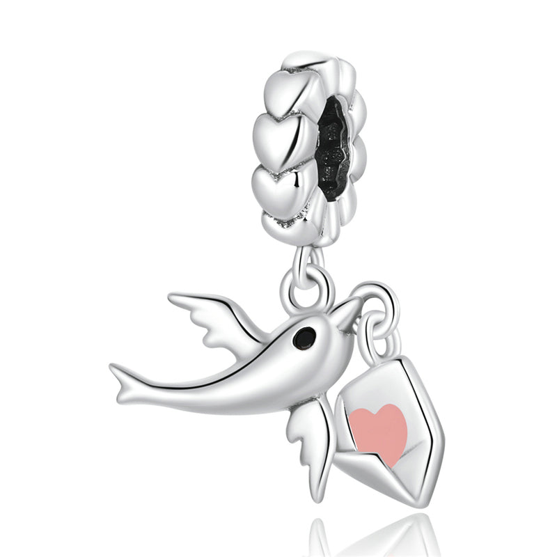Sterling Silver Love Bird Hypoallergenic Dangle Charm