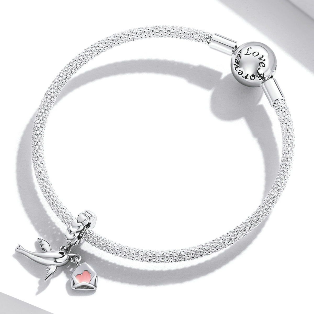 Sterling Silver Love Bird Hypoallergenic Dangle Charm