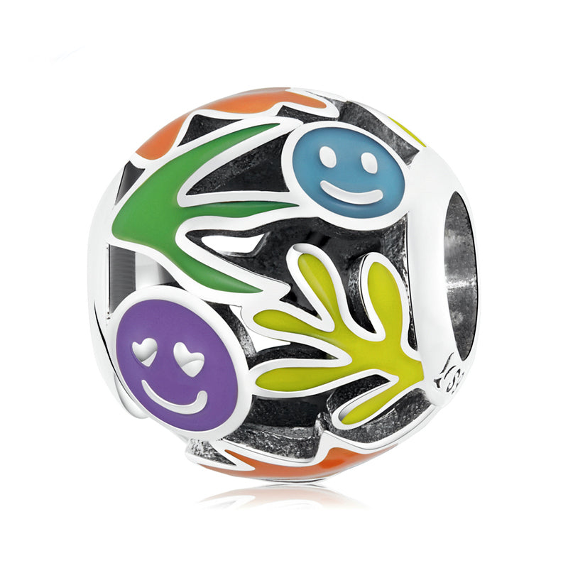 Sterling Silver Smile Art Hypoallergenic Bead Charm