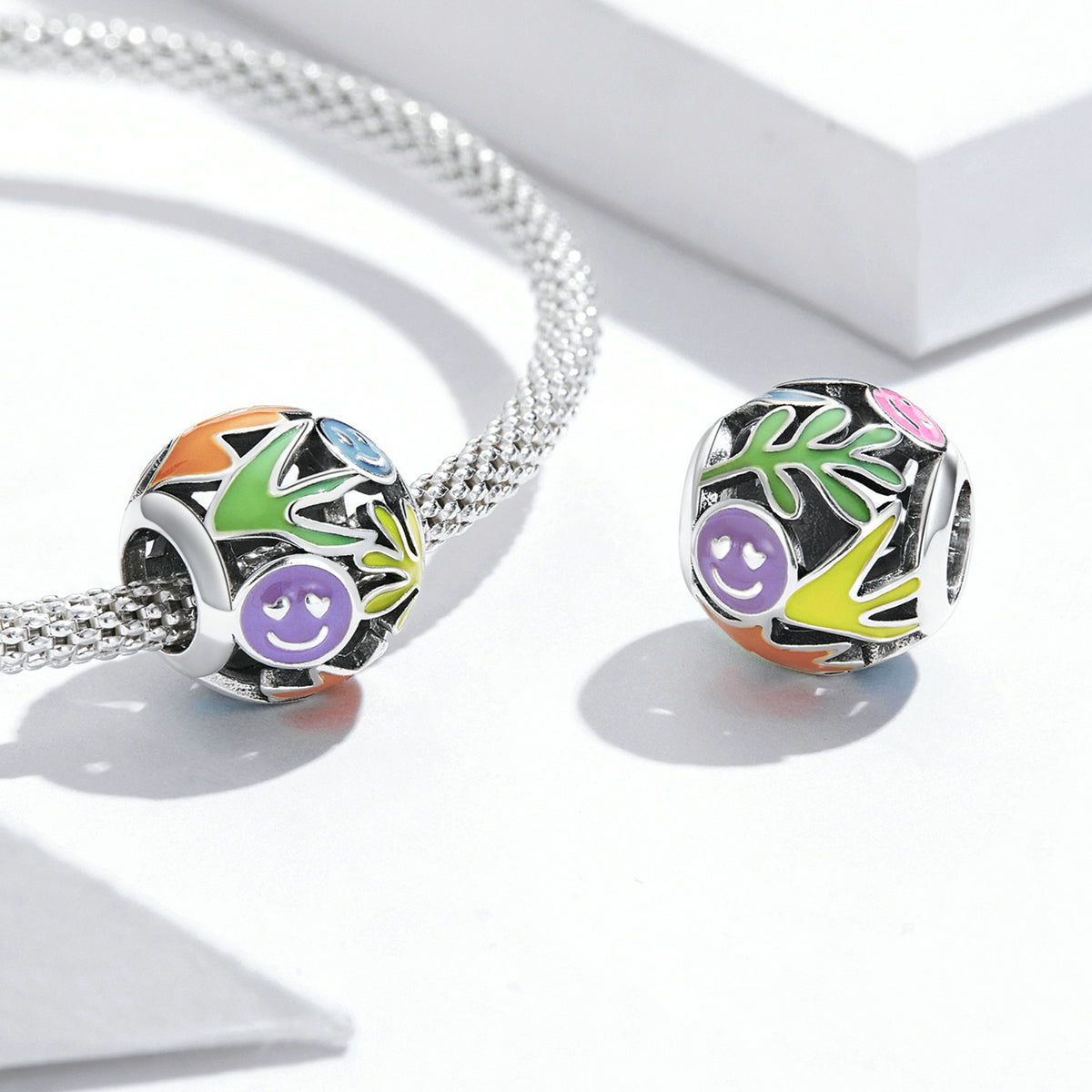 Sterling Silver Smile Art Hypoallergenic Bead Charm