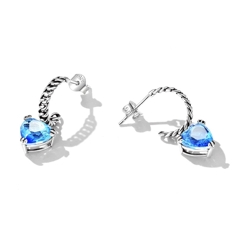 Sterling Silver Pure Heart Stud Hypoallergenic Earrings