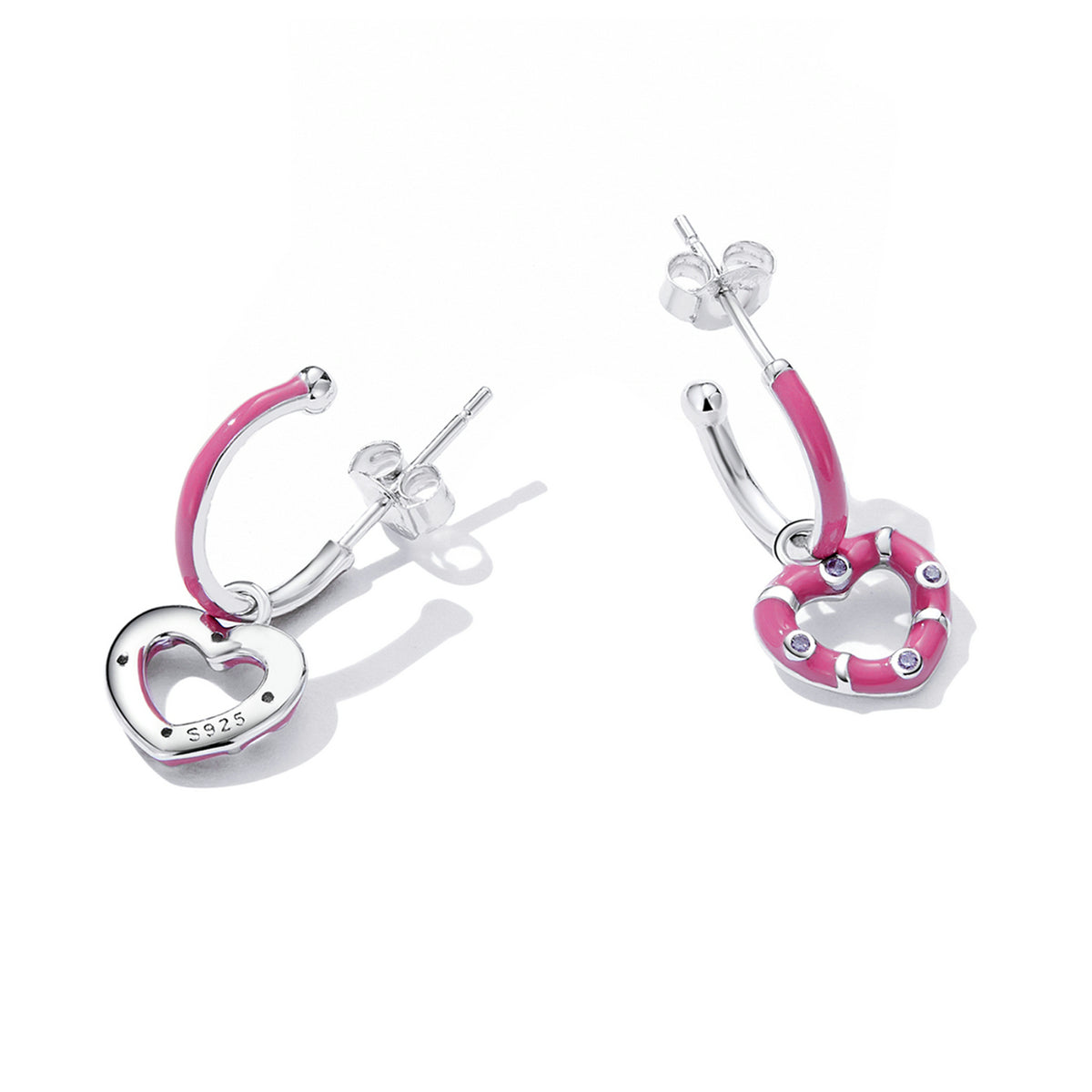 Sterling Silver Sweet Heart Stud Hypoallergenic Earrings