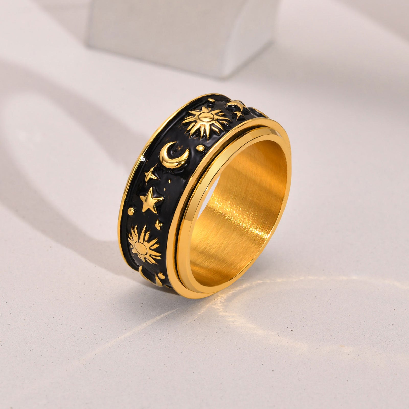 Stainless Steel Mystical Sky Spinner Ring