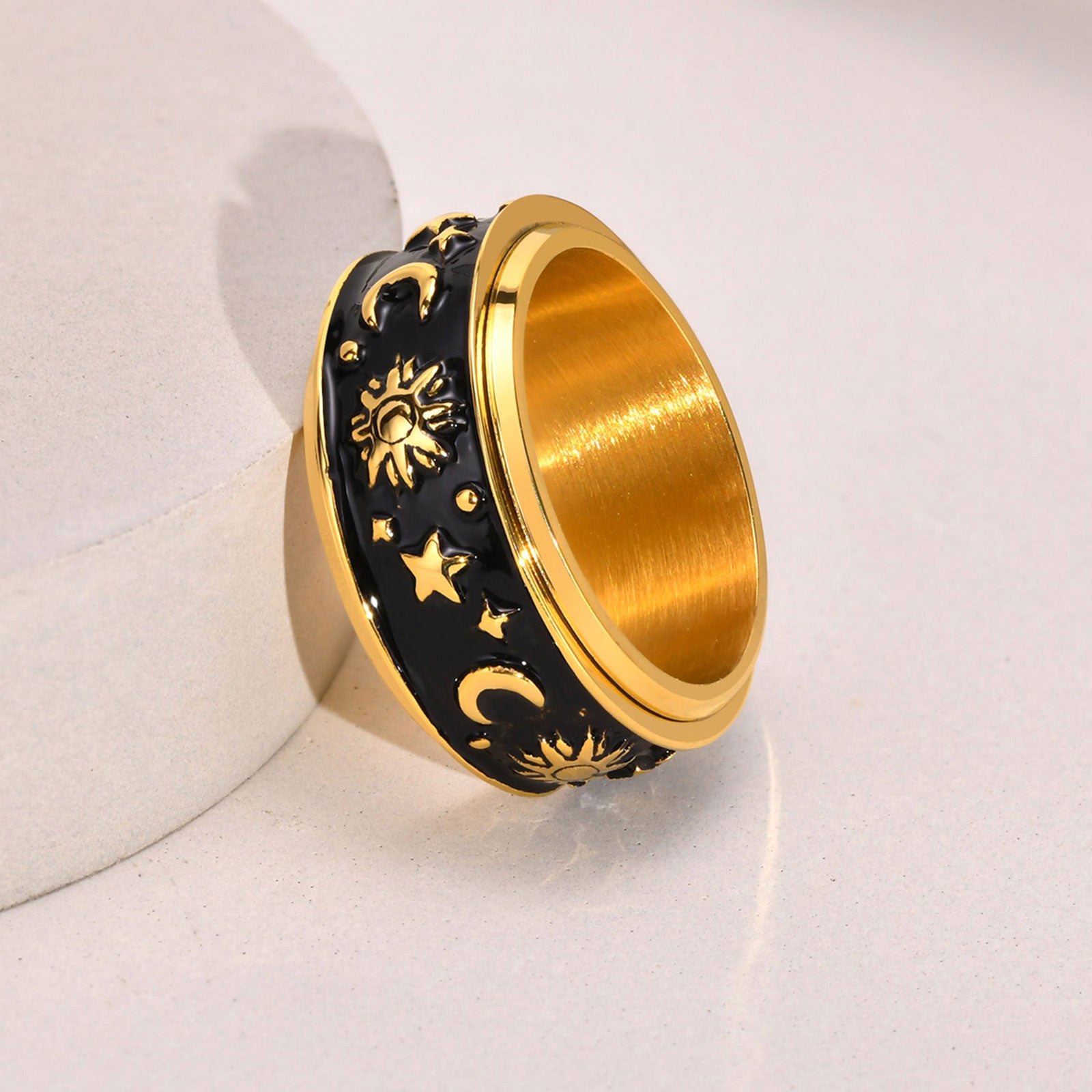 Stainless Steel Mystical Sky Spinner Ring