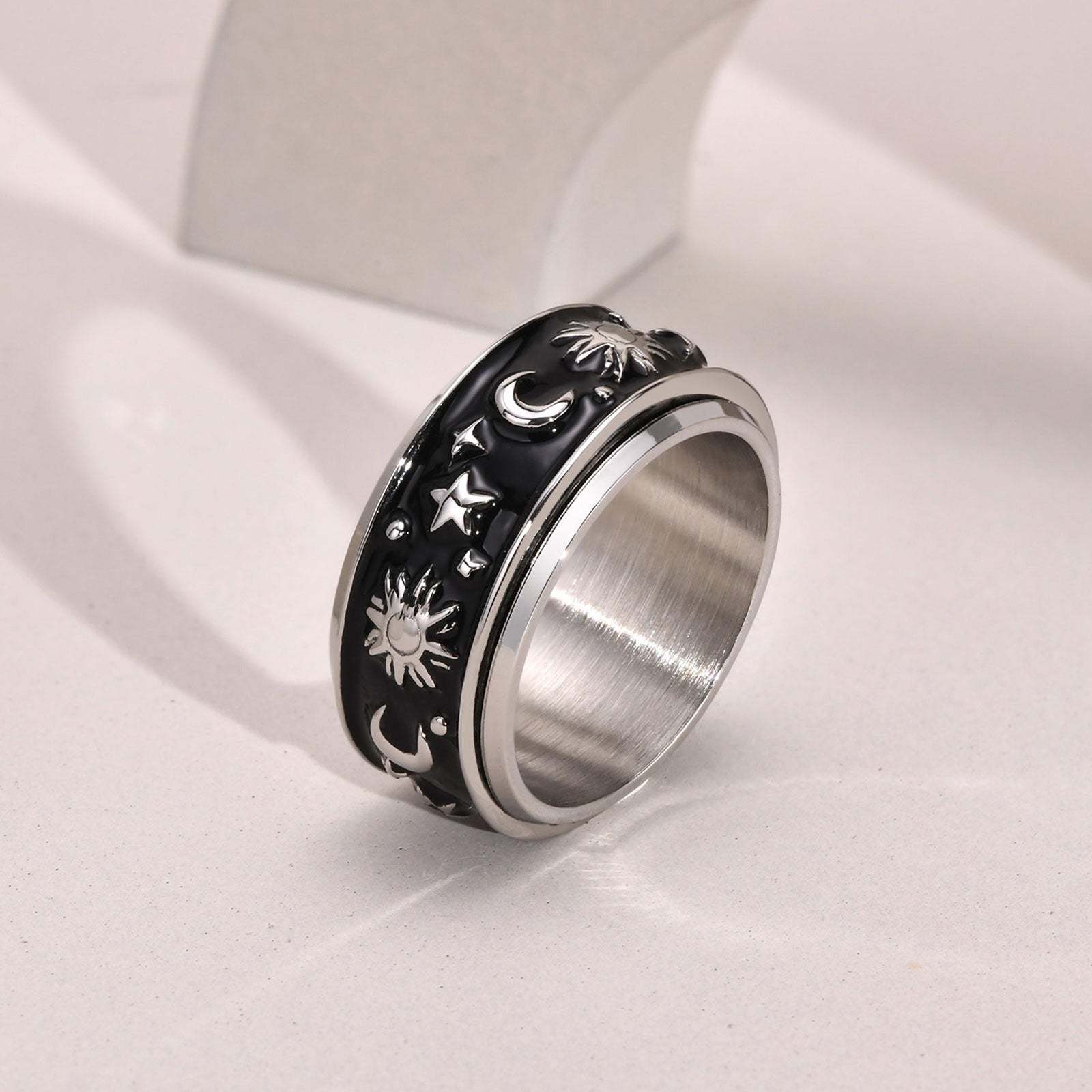 Stainless Steel Mystical Sky Spinner Ring