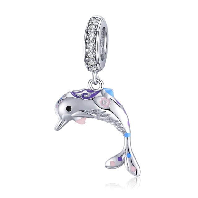 Sterling Silver Dolphin Hypoallergenic Dangle Charm