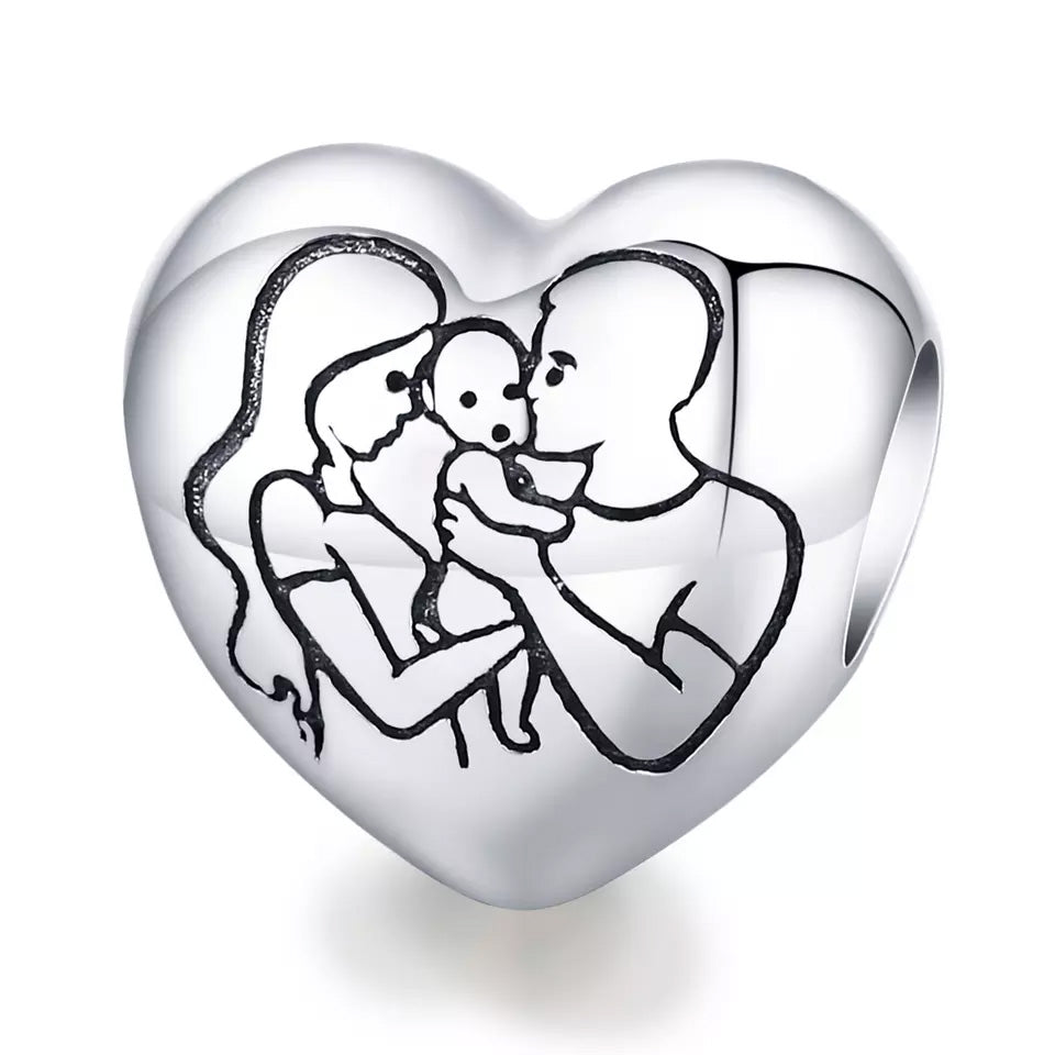 Sterling Silver Lovely Family Hypoallergenic Bead Charm