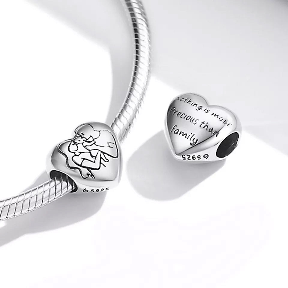 Sterling Silver Lovely Family Hypoallergenic Bead Charm