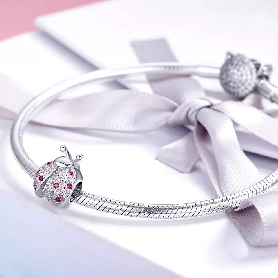 Sterling Silver Ladybug Hypoallergenic Bead Charm