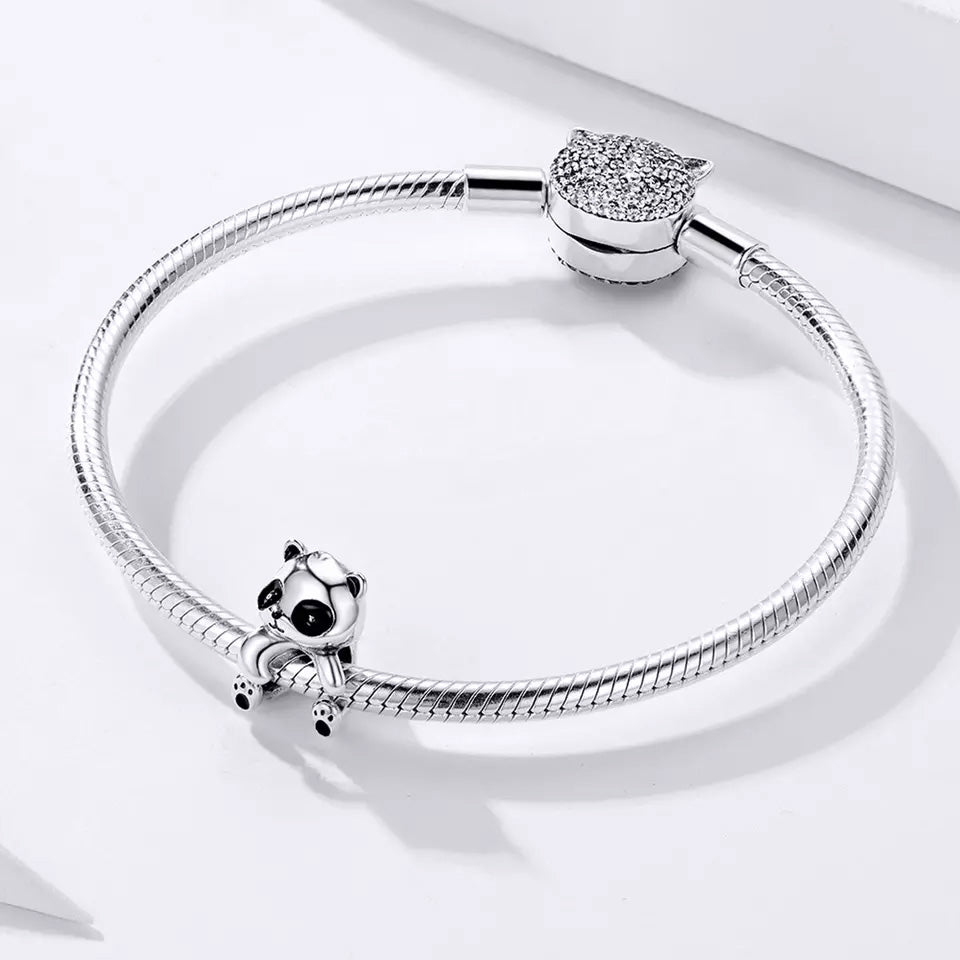 Sterling Silver Curious Panda Hypoallergenic Bead Charm
