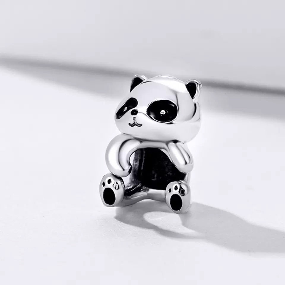 Sterling Silver Curious Panda Hypoallergenic Bead Charm