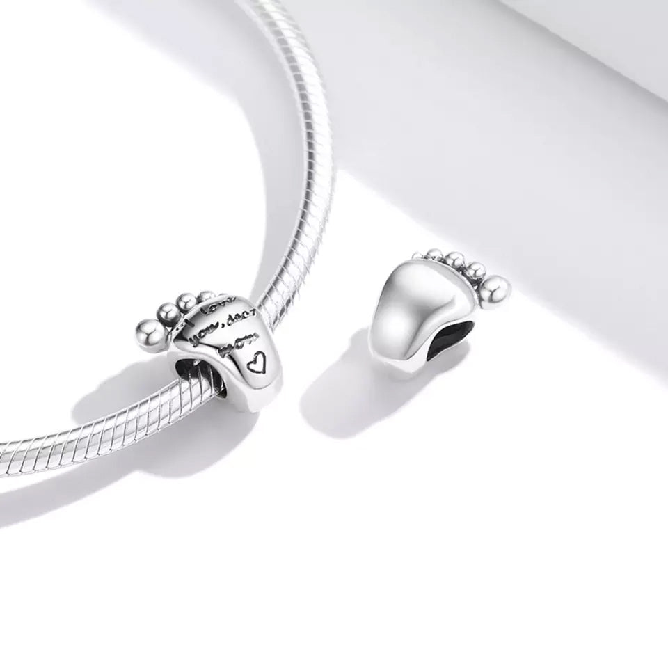 Sterling Silver 'I Love You Dear Mom' Hypoallergenic Bead Charm