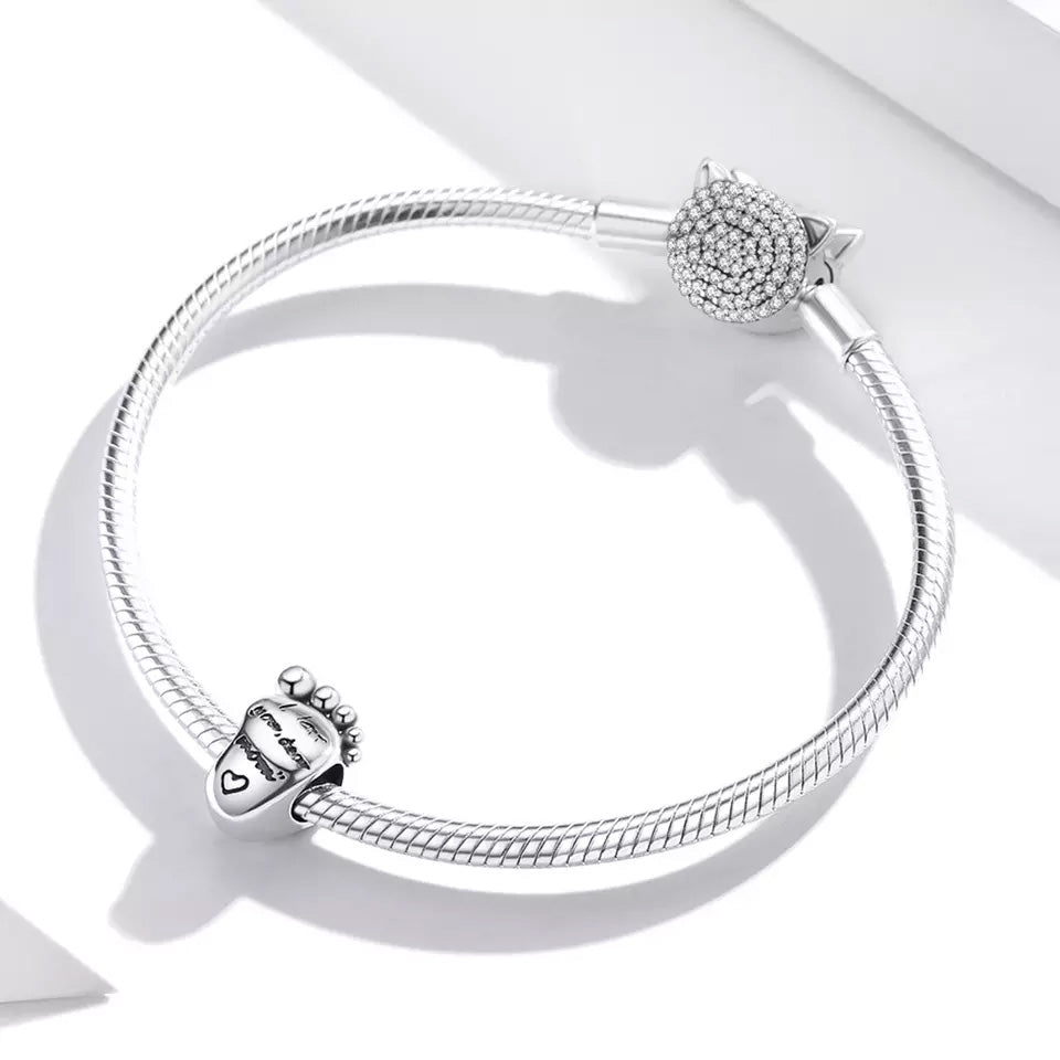 Sterling Silver 'I Love You Dear Mom' Hypoallergenic Bead Charm