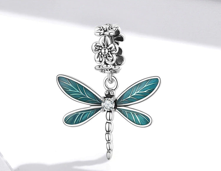 Sterling Silver Dragonfly Dangle Charm