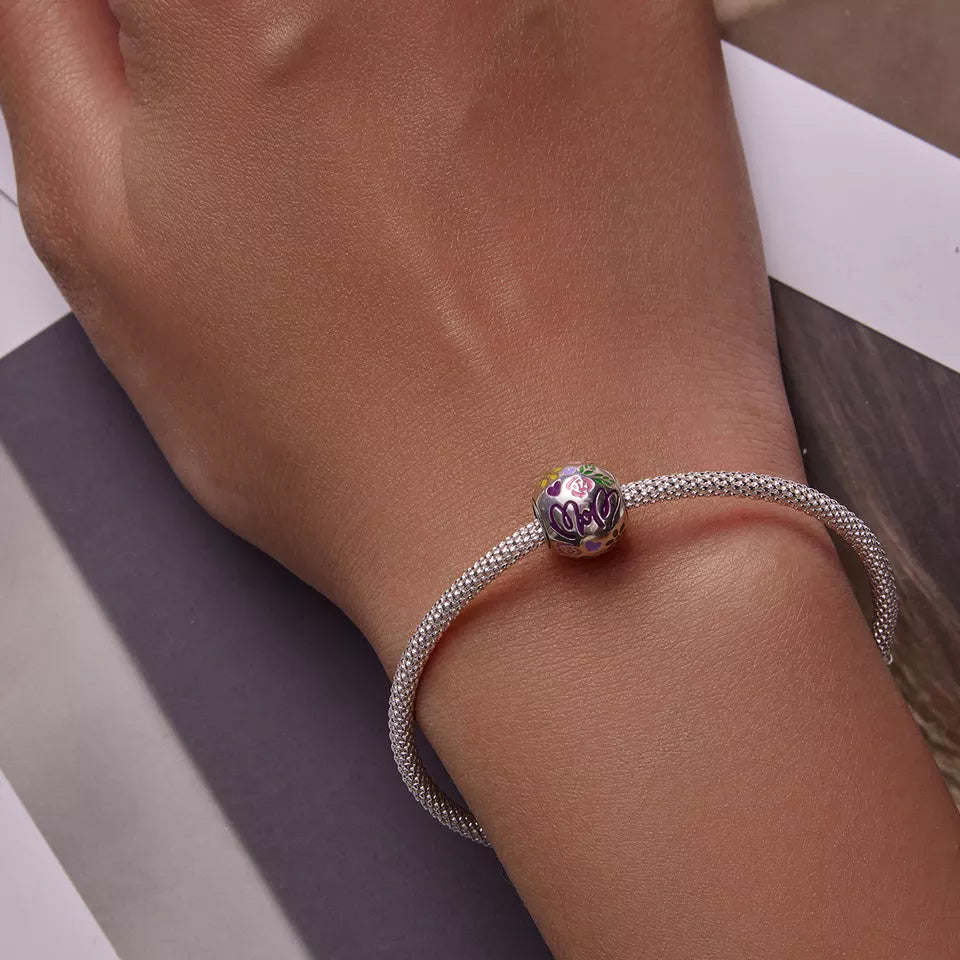 Sterling Silver Mom Love Charm