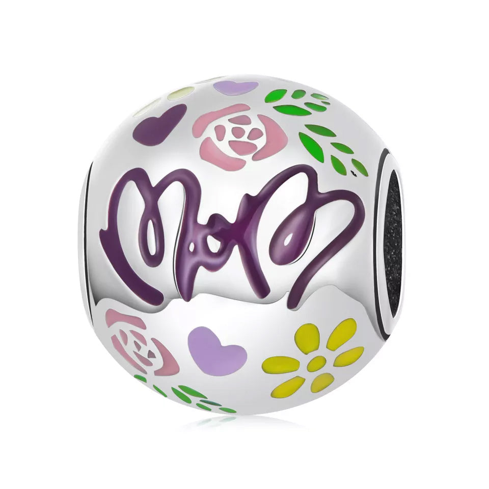 Sterling Silver Mom Love Charm
