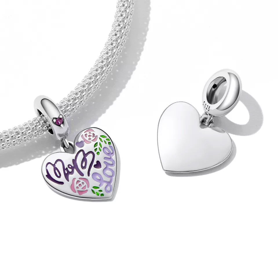 Sterling Silver Mom Love Charm