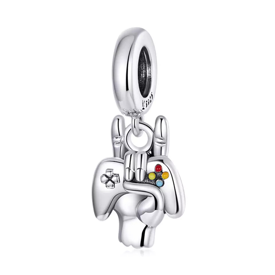 Sterling Silver Gamer Dangle Charm