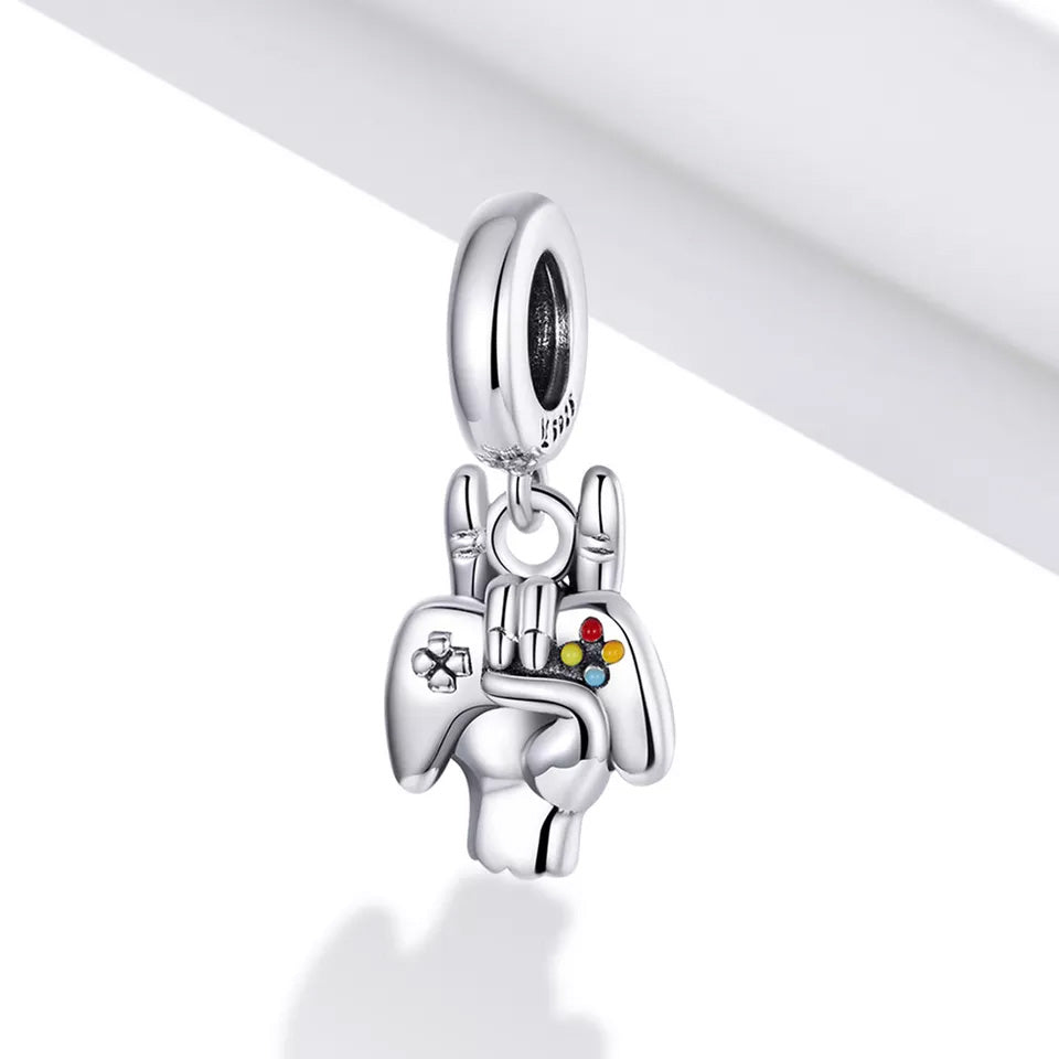 Sterling Silver Gamer Dangle Charm