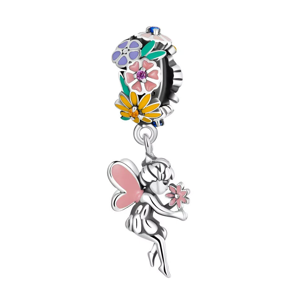 Sterling Silver Garden Fairy Dangle Charm
